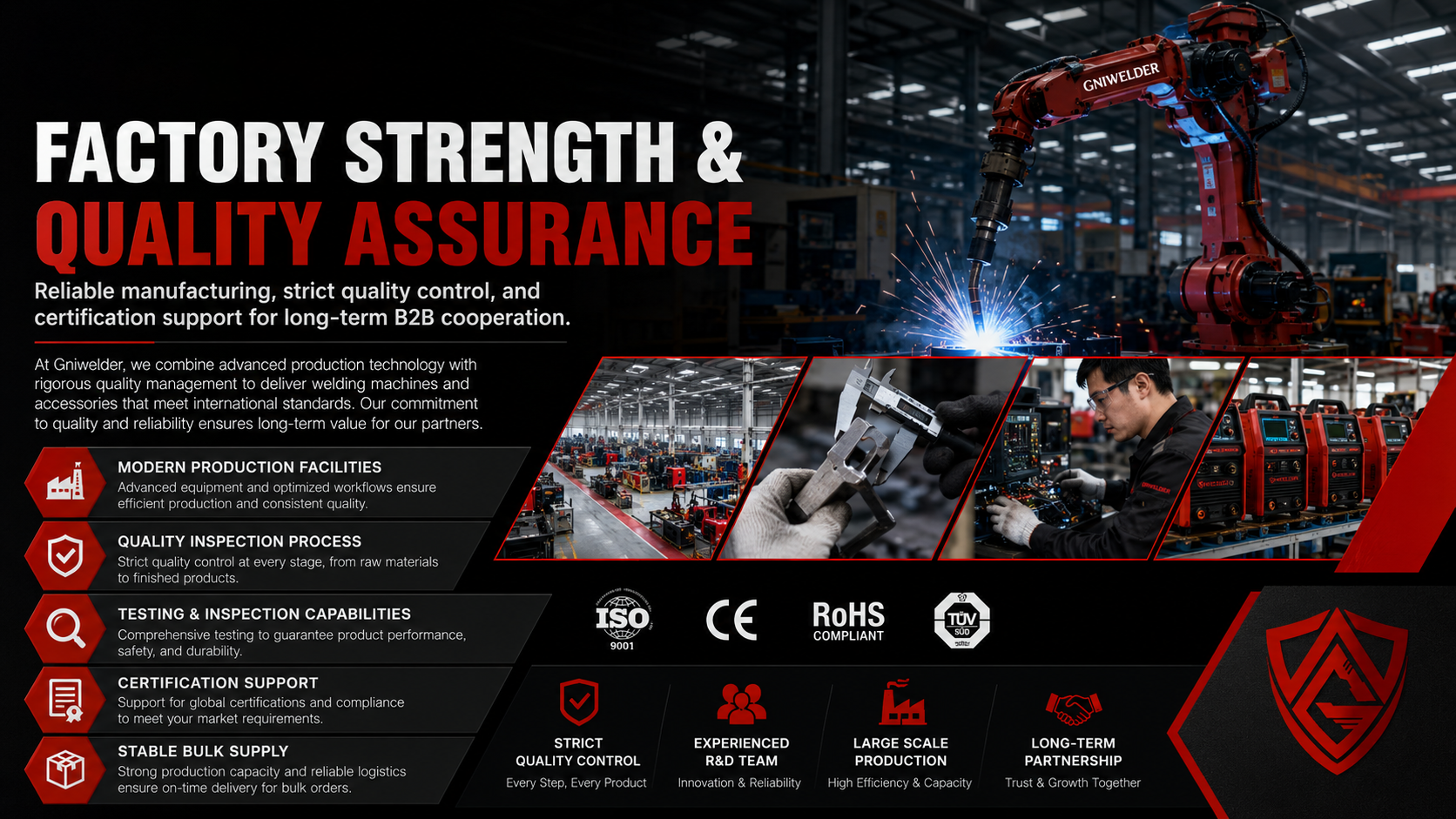 GNIWELDER factory strength and quality assurance for welding equipment